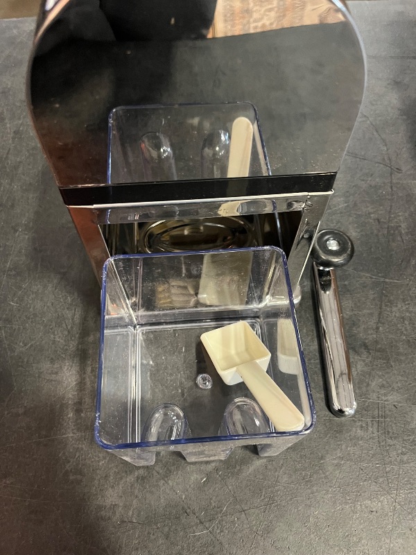 View 3 of Ice Crusher Manual,Stainless Steel Household Ice Crusher Shaver for Quick Coarse,Shave or Fine Crushing of Chips Snow Cone or Slush,Hand Crank Operated Ice Crusher
