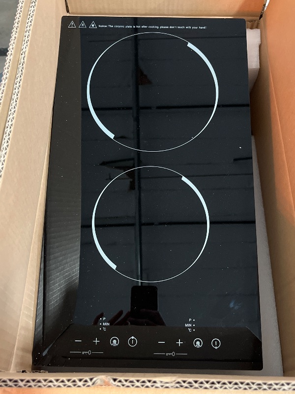 Photo 1 of Double Induction Cooktop,110V 2 Burner Induction Cooktop,2300W Electric Stove Top with Independent Control, Ultrathin Body, 9 Temperature, Multiple Power Levels, 2 Hour Timer, Safety Lock
