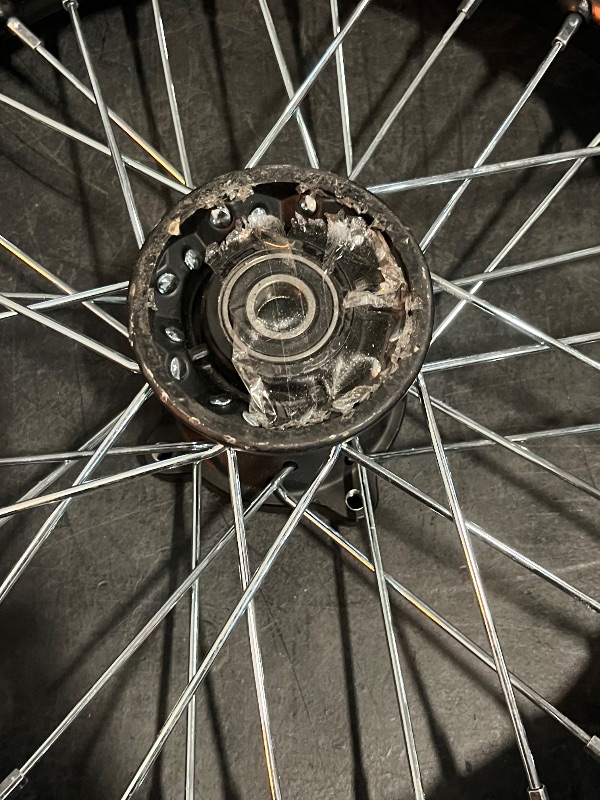 Photo 1 of LOYALHEARTDY 60/100-14 Front & 80/100-12 Rear Off-Road Motorcycle Wheels for Dual-Sport Bikes, Black Aluminum