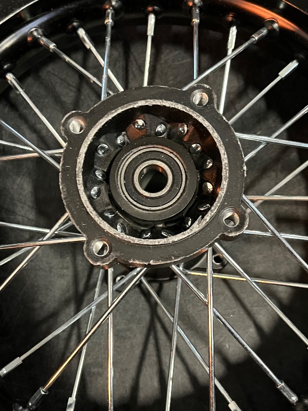 Photo 1 of LOYALHEARTDY 60/100-14 Front & 80/100-12 Rear Off-Road Motorcycle Wheels for Dual-Sport Bikes, Black Aluminum