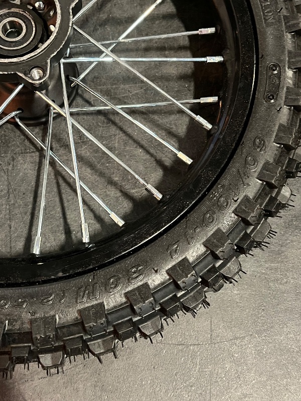 Photo 1 of LOYALHEARTDY 60/100-14 Front & 80/100-12 Rear Off-Road Motorcycle Wheels for Dual-Sport Bikes, Black Aluminum