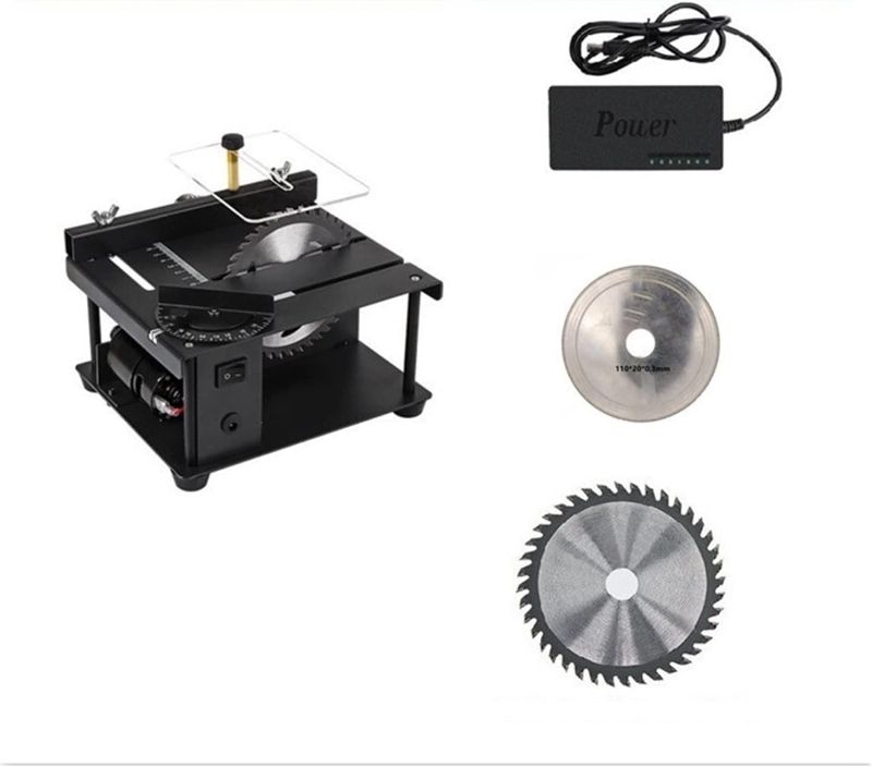 Photo 1 of 12-24V 200W Table Saw Mini Desktop Electric Saw Cutter Speed Angle Adjustable Blade Cutter for Wood Plastic Acrylic,DIY Tools(A Standard)
