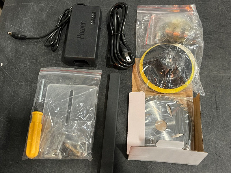 Photo 1 of 12-24V 200W Table Saw Mini Desktop Electric Saw Cutter Speed Angle Adjustable Blade Cutter for Wood Plastic Acrylic,DIY Tools(A Standard)
