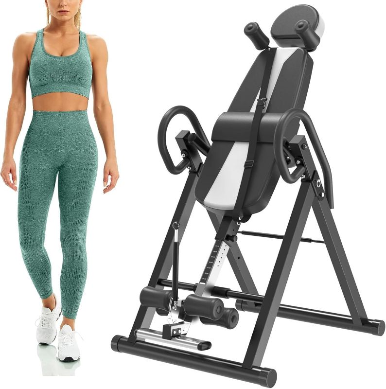 Photo 1 of Solid Inversion Table for Back Pain Relief - 330lb Capacity Foldable Decompression Table for Lumbar Stretching
