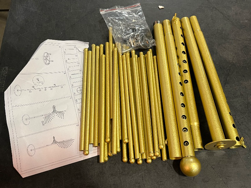 Photo 1 of Freestanding Spiral Scarf Holder Metal Display Rack Floor Stand, thirty Rods Scarves Rack Hijab Organizer Stand for Home Clothing Store Space Saving Hanger (Gold)
