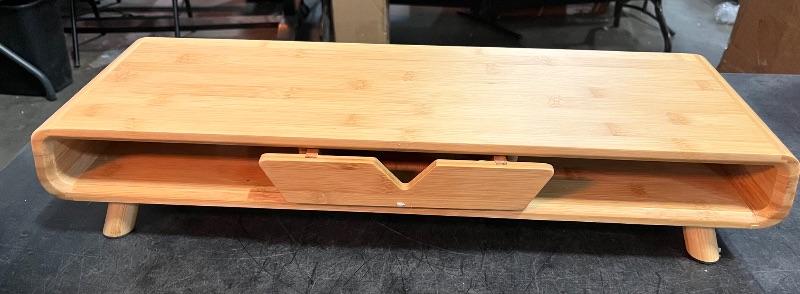 Photo 1 of 24 Inch Monitor Stand Riser for Desk Organization, Computer Display Shelf No Assembly Required Exquisite Monitor Stand with Drawer
