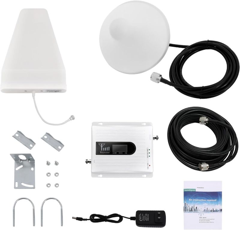 Photo 1 of Cell Phone Signal Booster for Home, Up to 3200 Sq Ft, Cell Phone SignalAmplifer Booster Signal Repeater Kit, GSM DCSWCDMA 900/1800/2100MHz Band 2G/3G/4G Boost
