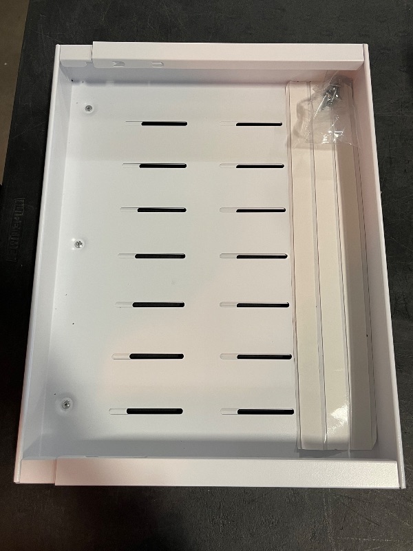 Photo 1 of Insputer Pull Out Cabinet Organizer Expandable, No Drill Slide Out Drawers with 3 Slide Rails, 2Pcs Magnetic Panel, Adhesive Roll Out Shelf for Kitchen, Pantry White