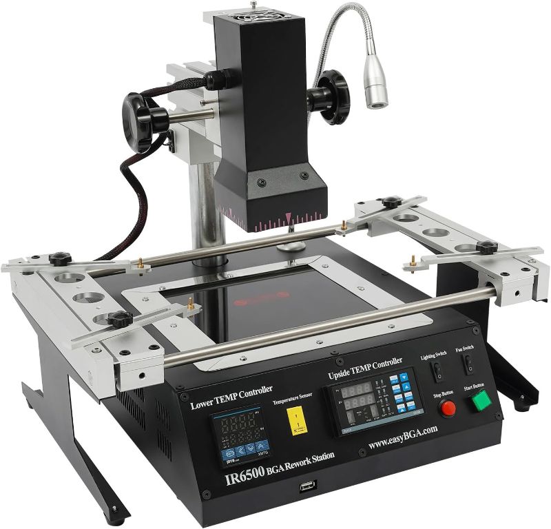 Photo 1 of 220V IR6500 Rework Station Infrared 1250W ACHI BGA IR Reballing Tool Soldering Welding Machine Reflow Reball Machine Kits 8 Temperature Control Reflow Soldering Machine W/X-Y Lifting Regulator
