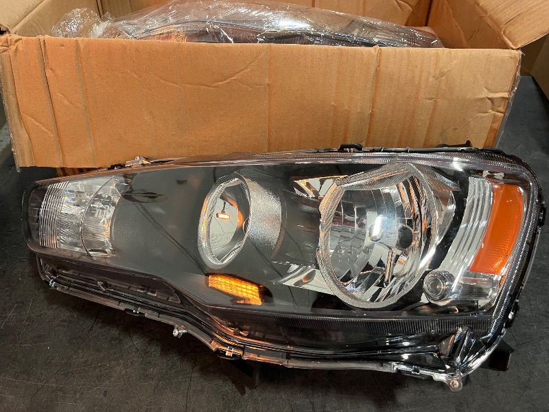 Photo 1 of Halogen Headlight Assembly Pair for 2010-2013 Mitsubishi Outlander, Left & Right Set for ES/SE/GT/LS/XLS Models, Direct Fit Replacement (Bulbs Not Included)
