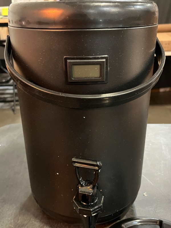 Photo 1 of Hot Beverage Dispenser, Stainless Steel Insulated Beverage Dispenser Cold and Hot Drink Dispenser with Thermometer–10 Liters Water Dispenser with Spigot for Tea & Coffee, Water
