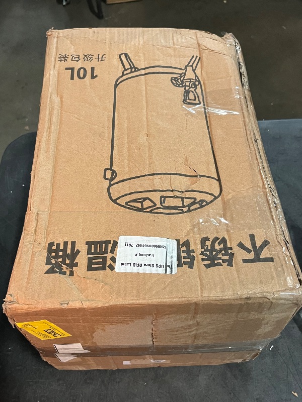 Photo 1 of Hot Beverage Dispenser, Stainless Steel Insulated Beverage Dispenser Cold and Hot Drink Dispenser with Thermometer–10 Liters Water Dispenser with Spigot for Tea & Coffee, Water
