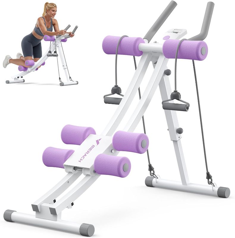 Photo 1 of MERACH Ab Machine, Adjustable Ab Trainer Machine, Ab Workout Equipment for Home Gym, Ergonomic Arc Track for Better Abs, Foldable Workout Machine for Full Body Workout Home Exercise