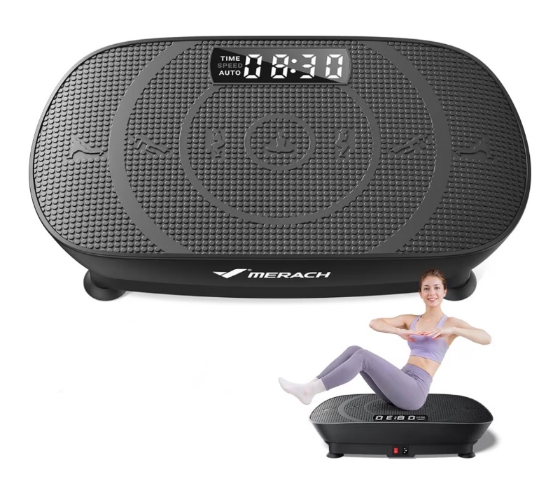 Photo 1 of MERACH Vibration Plate Exercise Machine, Whole Body Workout Equipment for Women, Bluetooth and Silicone Pedal, Vibration Plate with Auto Mode, Vibrate Fitness Platform for Home
