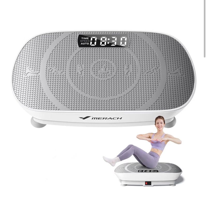 Photo 1 of MERACH Vibration Plate Exercise Machine, Whole Body Workout Equipment for Women, Bluetooth and Silicone Pedal, Vibration Plate with Auto Mode, Vibrate Fitness Platform for Home