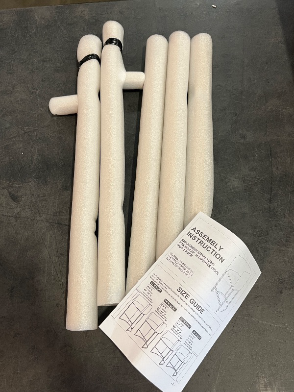 Photo 1 of 25" Gold Bar Stools Set of 2 Metal Tube Replacements ONLY , Gold Metal Frames, Counter Height Bar Stools for Kitchen Island