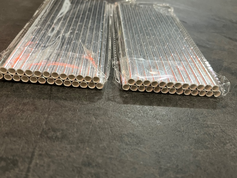 Photo 1 of ALINK Metallic Silver Paper Straws, Biodegradable Disposable Party Drinking Straw for Birthday, Wedding, Bridal/Baby Shower, Christmas Decorations and Party Supplies, Pack of 50