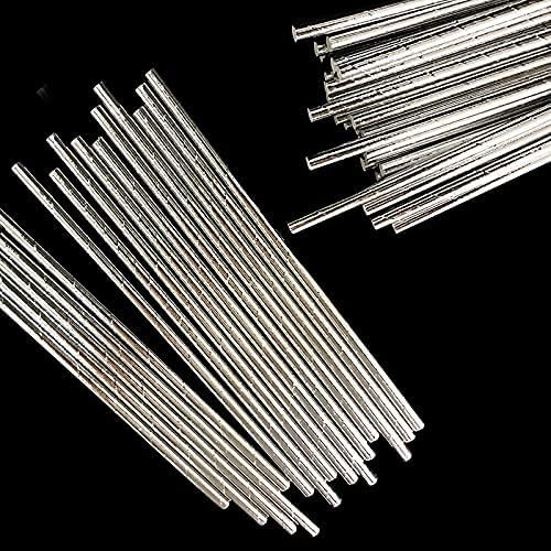 Photo 1 of ALINK Metallic Silver Paper Straws, Biodegradable Disposable Party Drinking Straw for Birthday, Wedding, Bridal/Baby Shower, Christmas Decorations and Party Supplies, Pack of 50