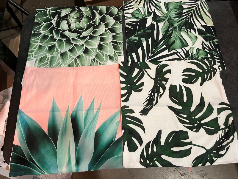 Photo 1 of 4 Pcs 17"X17" Plant Pillow Covers for Living Room Decor or Bedroom Decor
