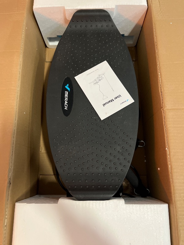 Photo 1 of MERACH Balance Board for Adults, Rocking Stepper with Resistance Bands, Portable Wobble Board Featuring LCD Monitor, 300 lbs Capacity Ski Balance Trainer for Full Body Workout at Home Gym
