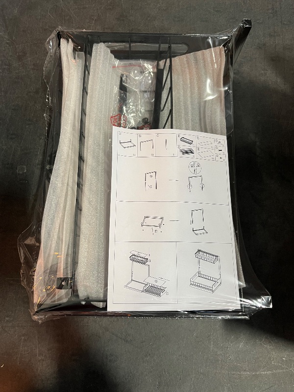 Photo 1 of 2 Tier Under Sink Storage & Organisation, Under Bathroom Cabinet Storage, Kitchen Sink Organiser Rack, Multi-purpose Under Sink Shelf Organizer- (Black)