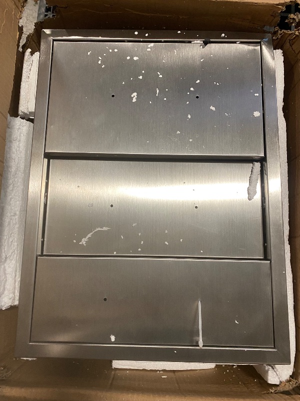 Photo 1 of BBQ Outdoor Kitchen Drawers Stainless Steel 3-Drawer BBQ Drawer 14" W x 20.5" H x 23" D Enclosed Built-in Drawer Flush Mount for Outdoor Kitchens & BBQ Islands