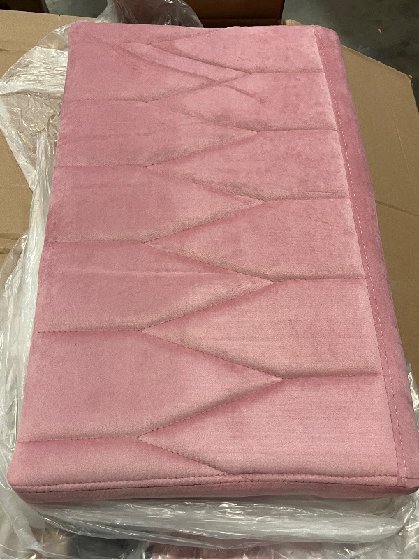 Photo 1 of Velvet Accent Chair with Adjustable Armrests and Backrest, Button Tufted Lounge Chair, Single Recliner Armchair with Ottoman and Pillow for Living Room, Bedroom, Pink