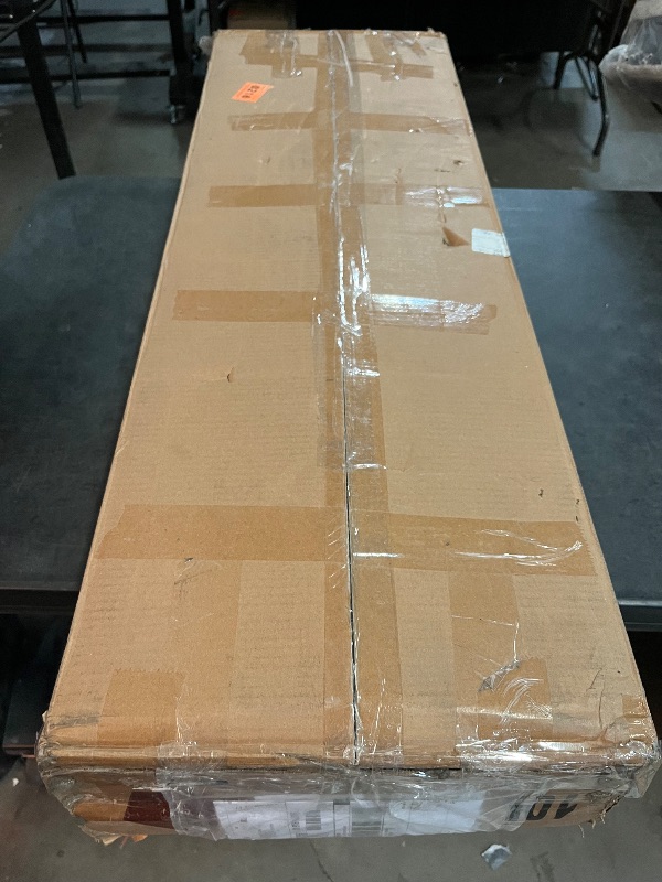 Photo 1 of AVZEAR Fluted Entryway Console Table with Storage Shelf, 43" Mid-Century Couch Table Behind Sofa Long and Skinny for Living Room Hallway Entrance Foyer, Walnut