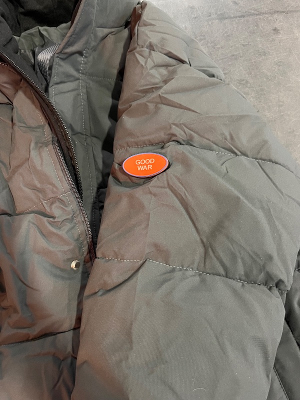 Photo 1 of (M) Packable Puffer Jacket Women Oversized Quilted Coat with Hood Zip Up Puffer Jacket Patchwork Coats Warm Outwear
