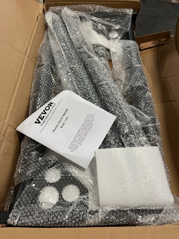 Photo 1 of VEVOR Truck Ladder Rack, 49-73 in Width, Extendable Universal Cargo Rack, Heavy Duty Steel with 800 lbs Static Load Capacity, Ideal for Canoes, Surfboards, Ladders, Lumber, Tents, and Large Cargo
