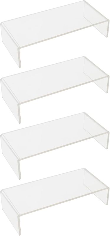 Photo 1 of Clear Acrylic Display Risers, Thickened Transparent Display Stand Shelf,Retail Desktop Risers Display Stand for Organize and Decoration