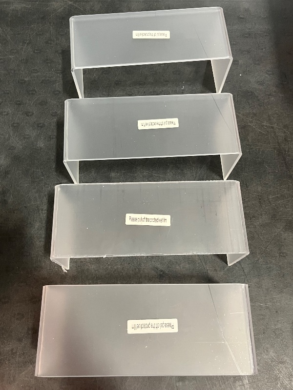 Photo 1 of Clear Acrylic Display Risers, Thickened Transparent Display Stand Shelf,Retail Desktop Risers Display Stand for Organize and Decoration