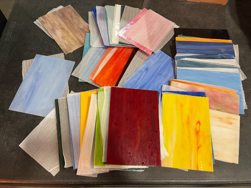 Photo 1 of 36 Sheets Opaque Stained Glass Bulk Variety Pack, 4 x 6 Inch Mosaic Glass Tiles for Crafts, Assorted Colors Cathedral Art Glasses Sheets for Stained Glass Making Projects
