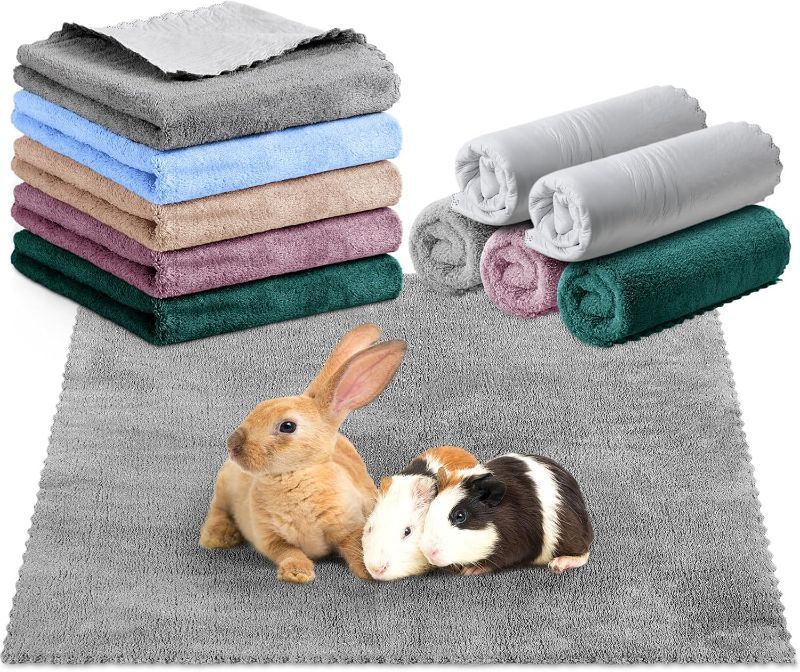 Photo 1 of 5 Pcs Waterproof Guinea Pig Blankets Washable Small Animal Pee Pad Pet Blanket Sleep Bedding Mats Absorbent Guinea Pig Cage Liner Reusable Pet Sleep Pad Cover(Soft Color,18" X 24")
