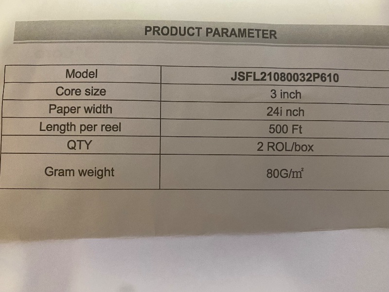 Photo 1 of VEVOR Wide Format Paper, 24 in x 500 ft Plotter Paper, 4 Rolls CAD Bond Rolls with 3 in Core, 20 LB Bond Paper Rolls, Idea for CAD Drawings, Engineering Plans, GIS Maps & Architectural Designs
