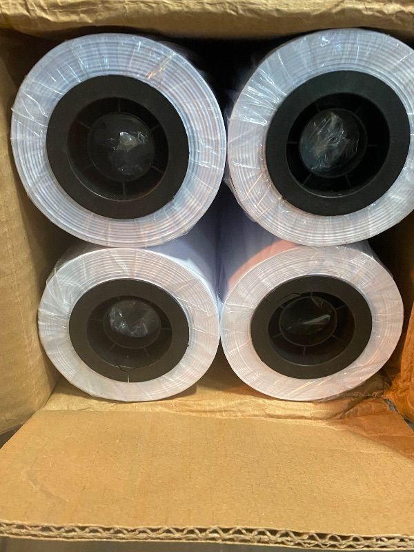 Photo 1 of VEVOR Wide Format Paper, 24 in x 500 ft Plotter Paper, 4 Rolls CAD Bond Rolls with 3 in Core, 20 LB Bond Paper Rolls, Idea for CAD Drawings, Engineering Plans, GIS Maps & Architectural Designs
