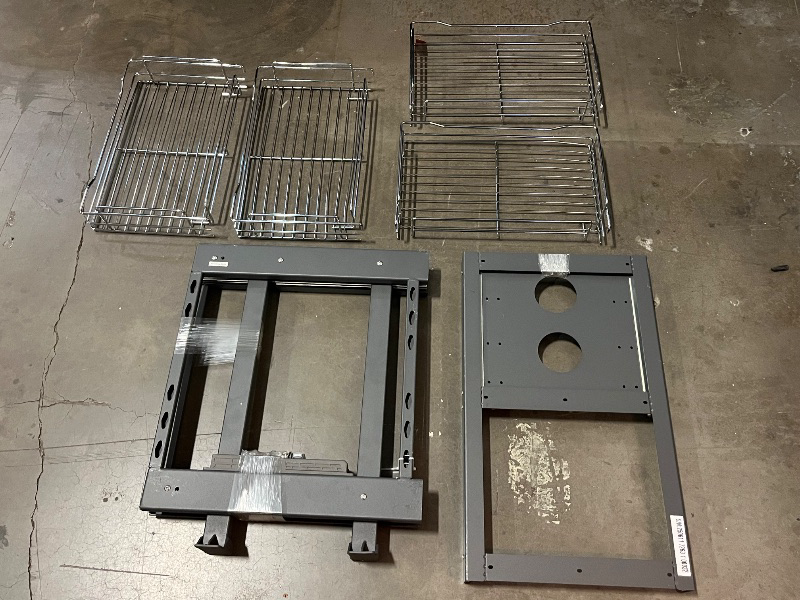 Photo 1 of VEVOR Min 15" W Opening Blind Corner Pull Out Organizer, 2 Tier 4 Shelf Kitchen Cabinet Organizer, Chrome Carbon Steel Storage Basket, Slide Out Storage Organizer, Left & Right Open Compatible