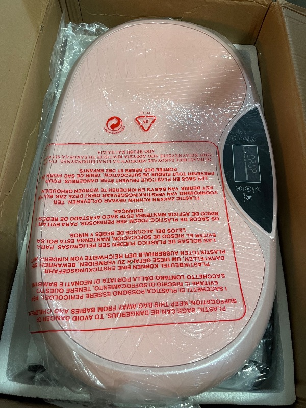 Photo 1 of PINK-MERACH Vibration Plate Exercise Machine, 4D Whole Body Workout Vibrating Platform for Lymphatic Drainage Weight Loss Muscle Activation, Home Fitness Equipment with Bluetooth Light Pull Cord
