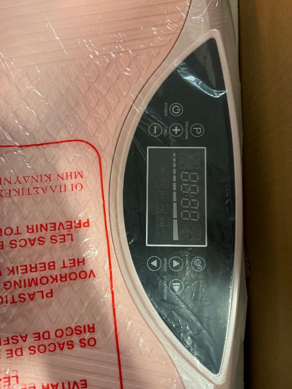 Photo 1 of PINK-MERACH Vibration Plate Exercise Machine, 4D Whole Body Workout Vibrating Platform for Lymphatic Drainage Weight Loss Muscle Activation, Home Fitness Equipment with Bluetooth Light Pull Cord
