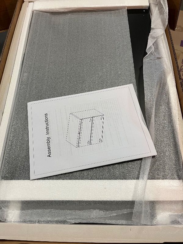 Photo 1 of 2 Drawer File Cabinet, File Cabinets for Home Office, Printer Stand, File Cabinet with Lock, Lateral Filing Cabinet for A4/Letter/Legal Size File Folders, Assembly Required(Black)
