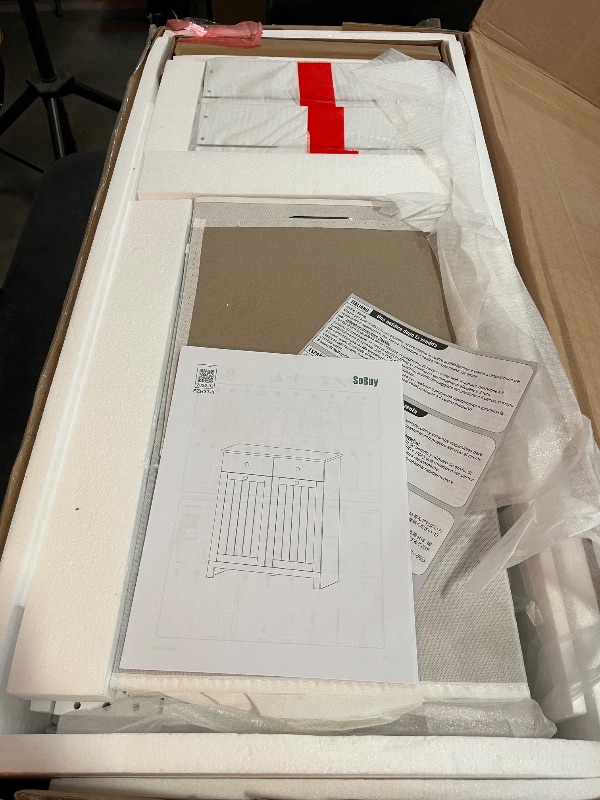 Photo 1 of Double Tilt Out Trash Can Cabinet – Hidden Wooden Kitchen Trash Bin Cabinet with 2x10 Gallon Garbage Can, Pet Proof Tilt Out Garbage Holder, Storage Cabinet for Trash in Kitchens, White, BZR33