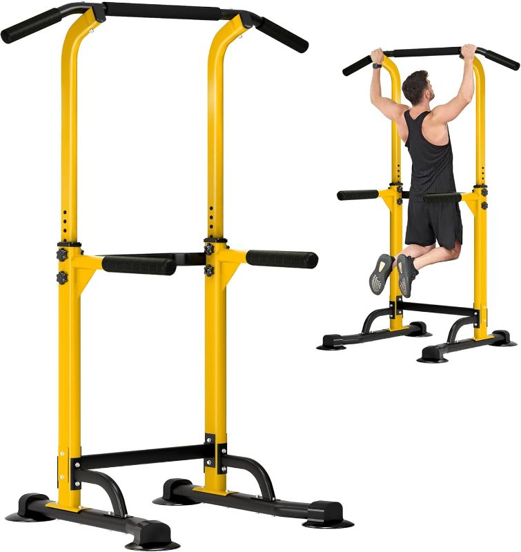 Photo 1 of Power Tower Pull Up Dip Station Multi-Function Fitness Equipment for Strength Training Adjustable Height Dip Stand for Home Gym
