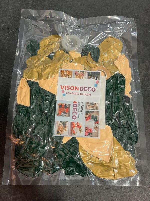 Photo 1 of Emerald Green, Cream and Gold Balloon Arch Kit – Double Stuffed Dark Green, Cream White and Metallic Gold Balloons for Birthday, Graduation, Jungle, Safari, Wedding, Baby Shower, Fall Party Decor
