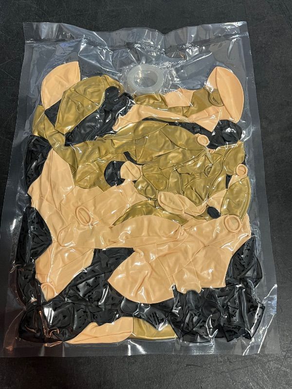 Photo 1 of Black Cream Gold Balloon Arch Kit,Double Stuffed Pearl Sand White Balloon Garland Different Sizes 18/12/5 Inch Chrome Cream Balloons for Graduation Wedding Birthday Bachelorette Party Decorations
