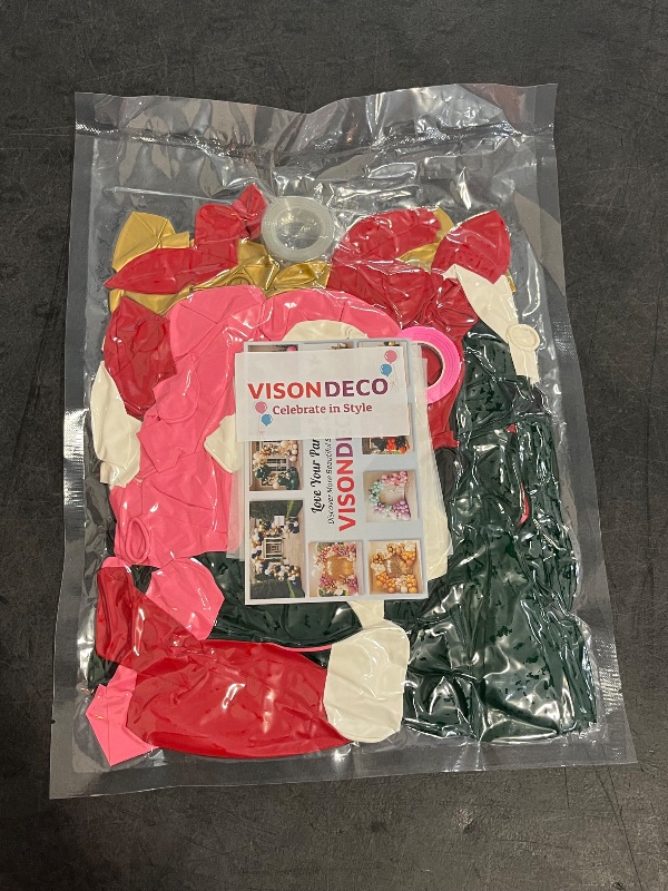 Photo 1 of Christmas Balloon Arch Kit – 143pcs Double Stuffed Green, Red, Green, White, Pink & Gold Balloons Garland, Xmas Balloon Arch Decorations for Holiday Party, Merry Christmas Balloons Decor Supplies