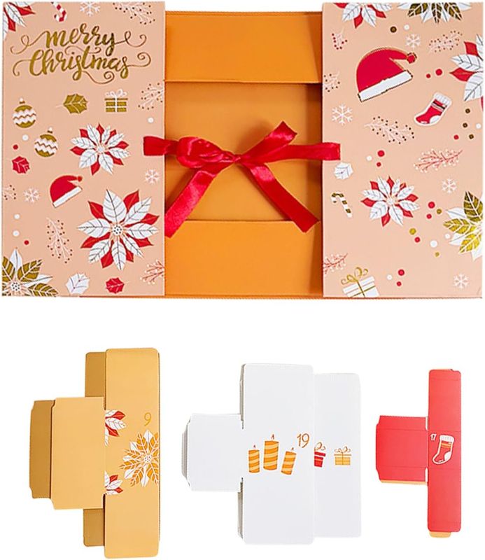 Photo 1 of Christmas Calendar Boxes for Filling, 24 Days Empty Calendar to Fill Yourself, Refillable Christmas Countdown Boxes for Boys Girls Teens Adults