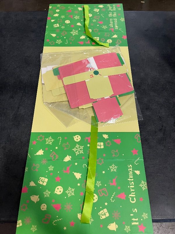 Photo 1 of Christmas Empty Advent Calendar 24 Days Countdown Gift Boxes to fill | DIY Refillable Christmas Calendar Gift Boxes for Gift Wrap Xmas Decoration
