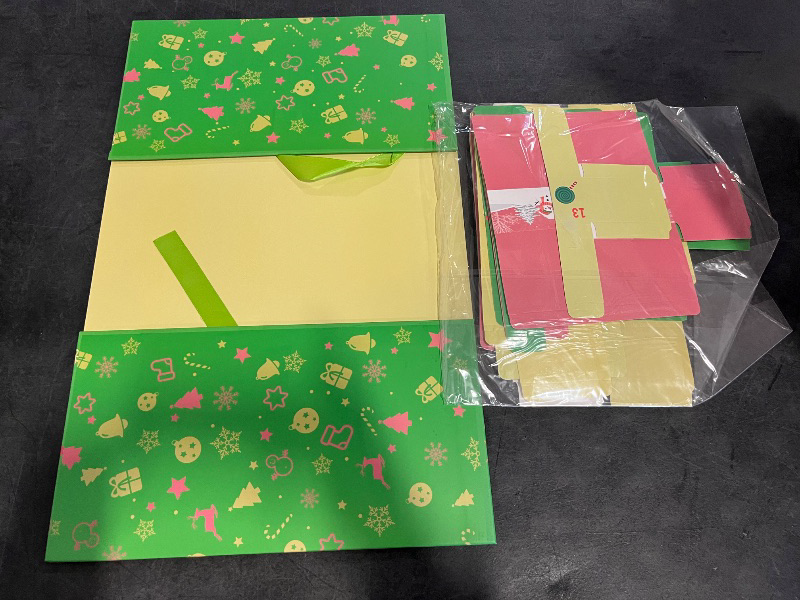 Photo 1 of Christmas Empty Advent Calendar 24 Days Countdown Gift Boxes to fill | DIY Refillable Christmas Calendar Gift Boxes for Gift Wrap Xmas Decoration
