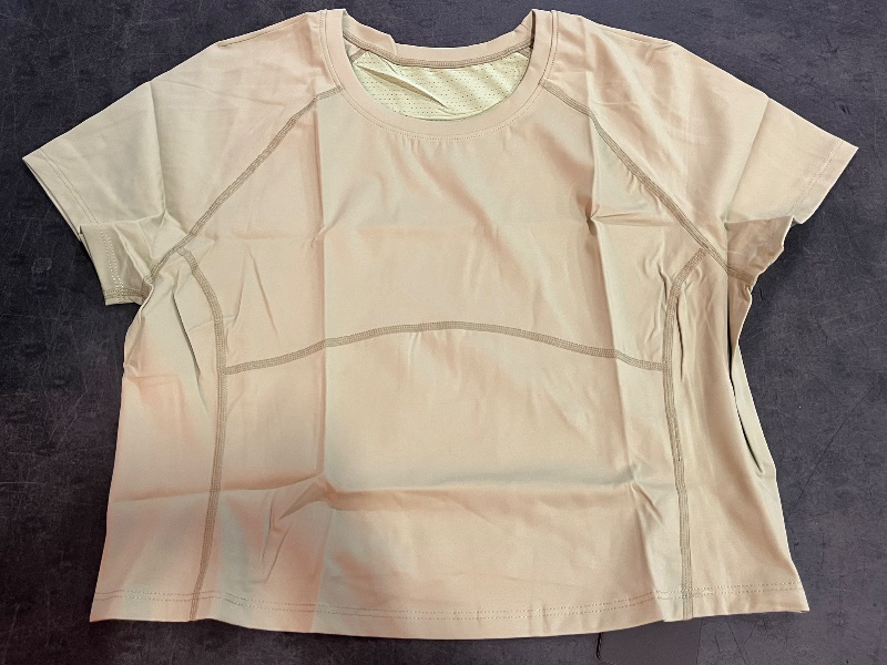 Photo 1 of (XL) GREEN Womens Crew Neck Tops Short Sleeve T-Shirts Summer Slim Fitted Compression Y2k Basic Clothes 2026 Going Out Outfits