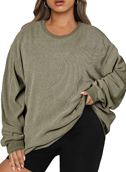Photo 1 of (3XL) Eytino Women Plus Size Sweatshirts Long Sleeve Crew Neck Casual Oversized Soft Pullover Tops Shirts

